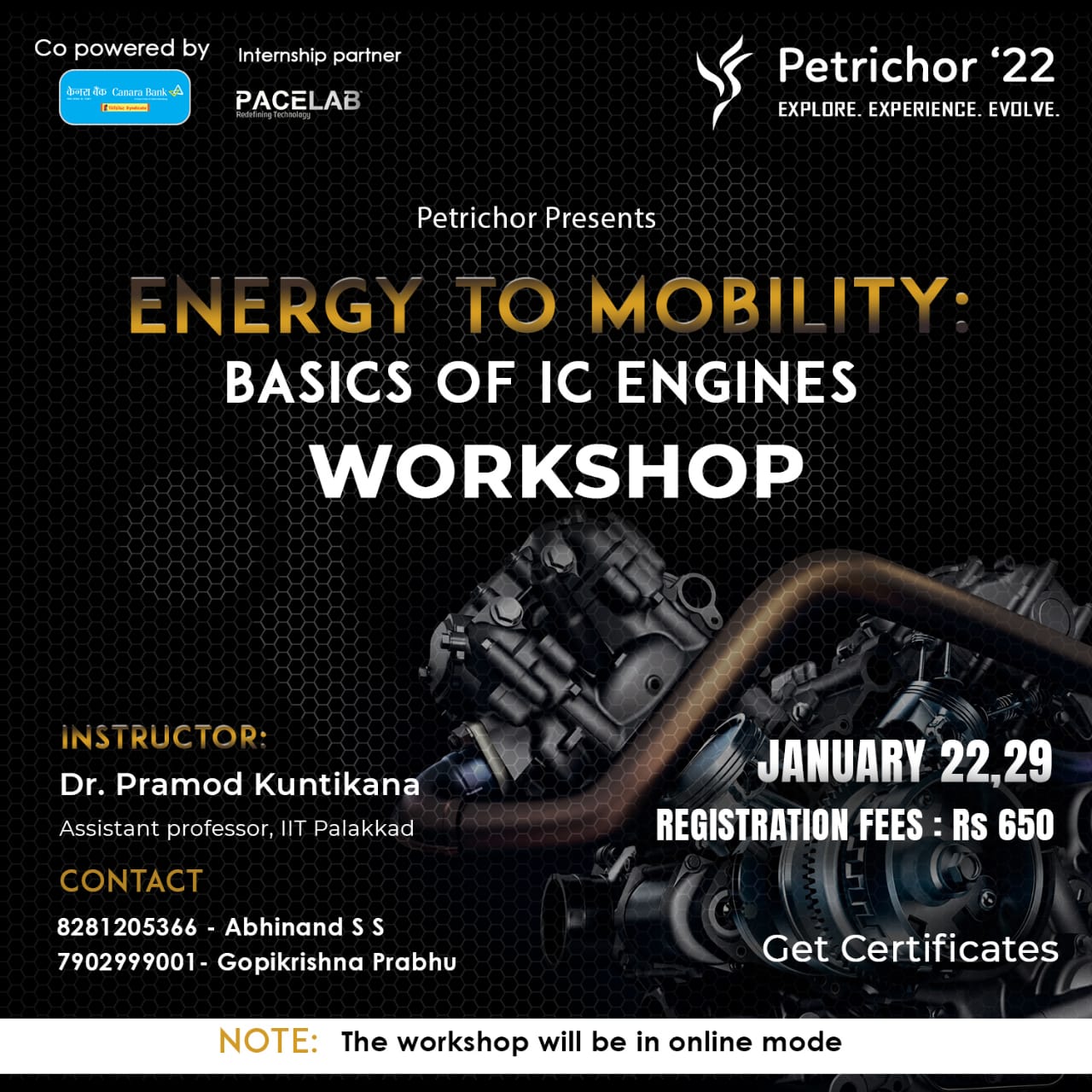 Energy To Mobility : Basics of IC Engines Workshop Petrichor 2022